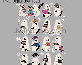 Ghost Reading Fantasy Books PNG, Acotar Fourth Wing Throne Of Glass Zodiac Academy, Romance Fantasy Book Series Png, Digital Download