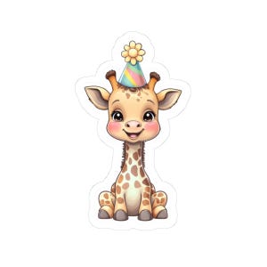 Adorable Giraffe Kiss-Cut Stickers for Kids, Laptop Decor, Birthday Party Favors, Cute Animal Gifts, Playful Wall Decor