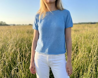 編み物Tシャツパターン（レディース半袖夏ニットTシャツのPDFチュートリアル）