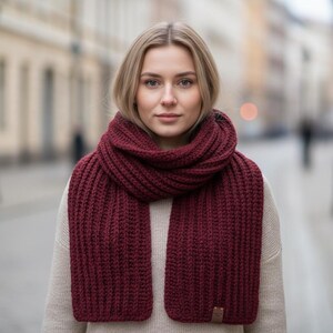Ribbed Crochet Scarf Pattern Beginner Back Loop PDF Aran Yarn Easy Winter Gift