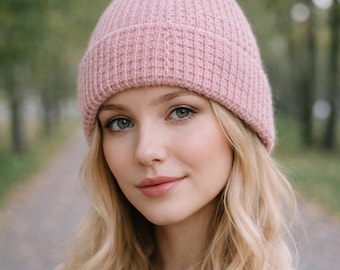 Ribbed Knit Beanie Pattern PDF – Classic Knit Hat Pattern