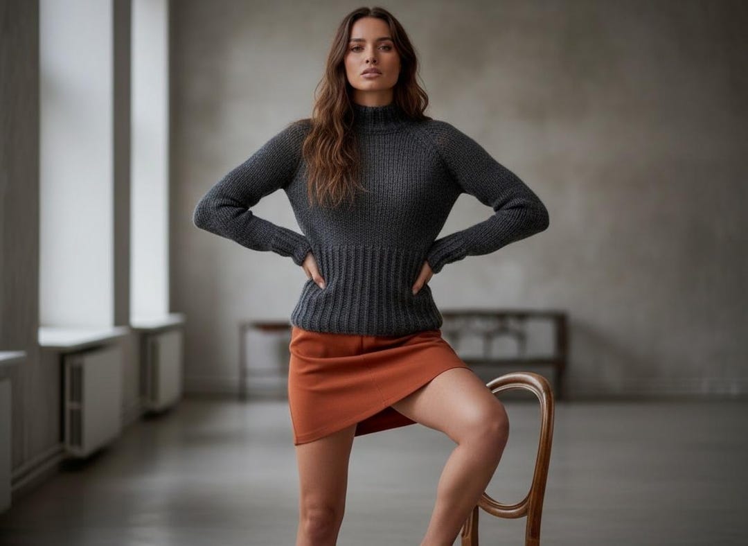 Sweater Ribbed Types Ribbed Knit Sweater Pattern PDF – Fitted Mohair Sweater Knitting ...