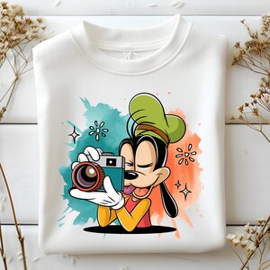 Funny Goofy Photographer Png, Camera Clipart, Vacation Photo Design, Cartoon Goofy Art, Printable Sublimation File, Instant Download