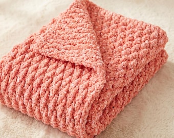 Crochet Blanket Pattern Chunky Textured Cozy Beginner Throw PDF