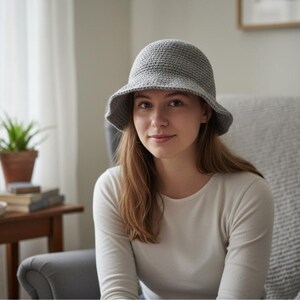 Crochet Bucket Hat Pattern PDF, Back Loop Spiral Hat, S/M L/XL