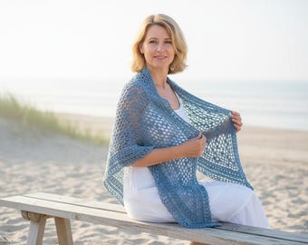 Crochet Shawl Pattern PDF – Lace Triangle Shawl Wrap