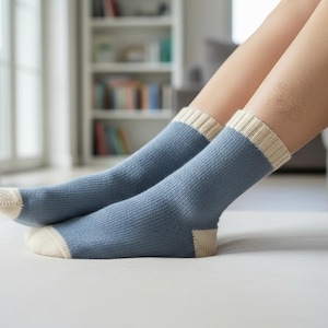 Basic Knit Socks Pattern PDF – Cuff Down Sock Knitting Tutorial