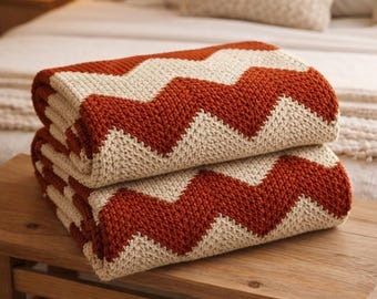Zigzag Crochet Blanket Pattern PDF – Chevron Crochet Throw