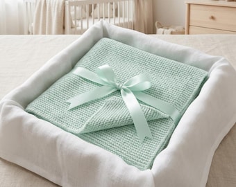 Knit Baby Blanket Pattern Garter Stitch Soft Easy Nursery Gift PDF