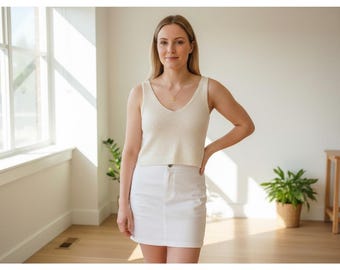 Knitting Tank Top Pattern PDF Easy V Neck Summer Knit Top