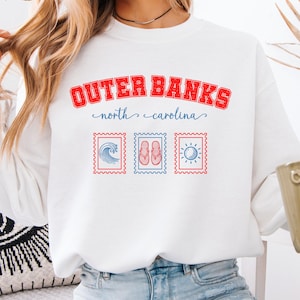 Outer Banks OBX Sweatshirt, OBX North Carolina Crewneck, Oversized Pullover, Vintage Beach Sweatshirt, Vacation Gift For Her, NC Sweatshirt