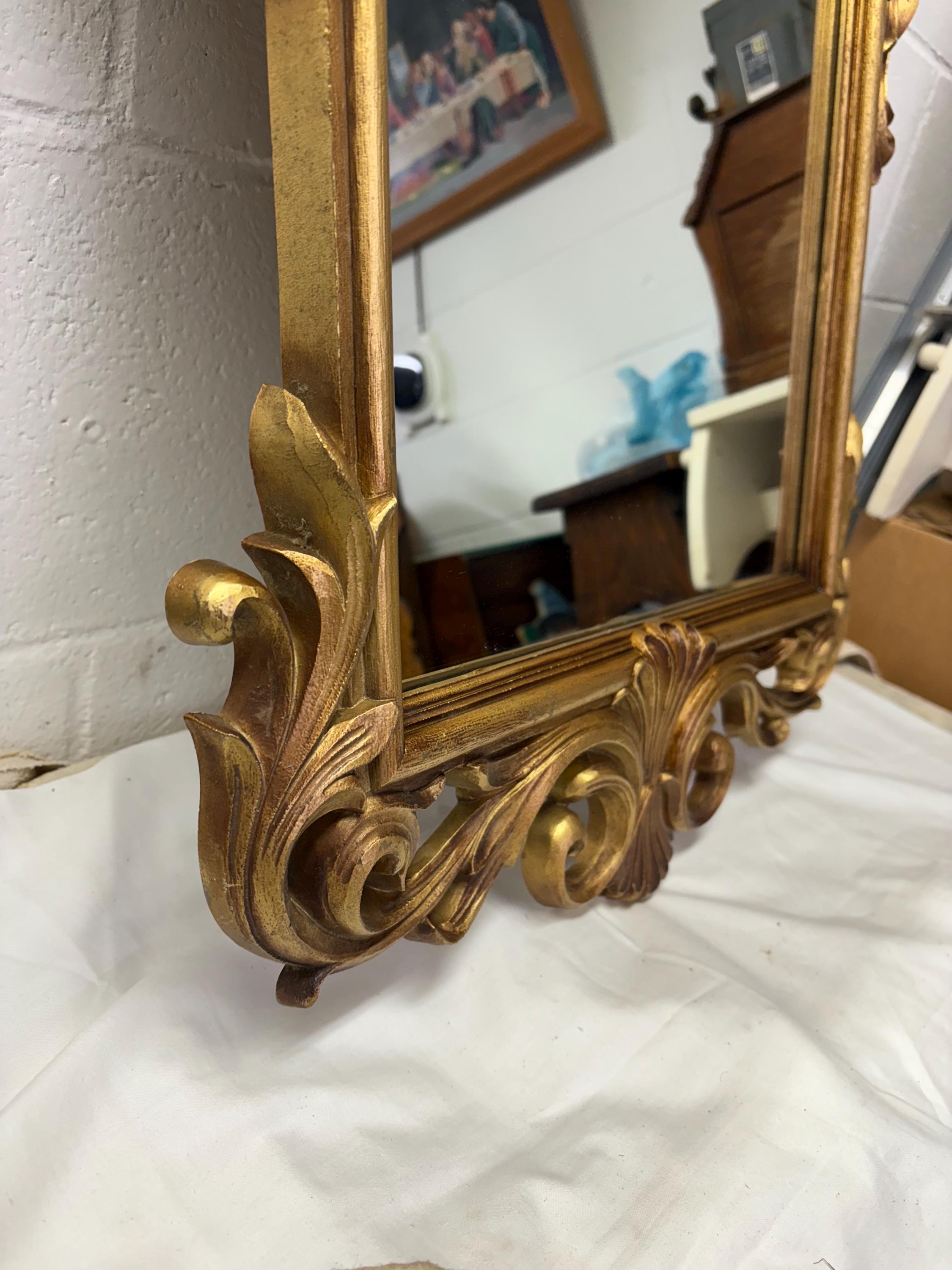 Rectangular Rococo Mirror Vintage Gold Ornate French Rococo Wall Mirror – 21x33 Rectangle - Etsy