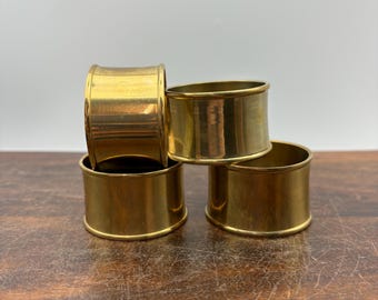 Vintage Solid Brass Napkin Rings – Set of 4 – Minimalist Table Decor