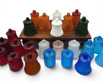 Vintage Glass Hobnail Votive Holders – MCM Colored Glass Candlesticks