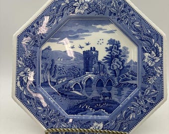 Spode Blue Room Sutherland Collection Octagonal Plate Lucano Pattern