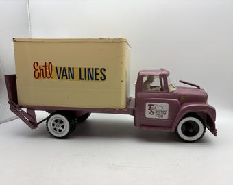 Vintage 1960s Purple Ertl International Van Lines 1600 Loadstar with Touch Steering