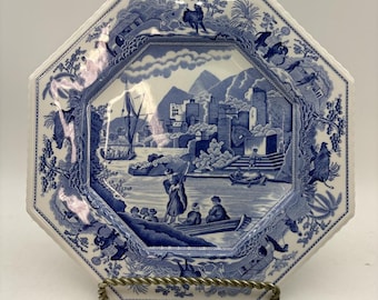 Spode Blue Room Sutherland Collection Octagonal Plate 'Caramanian'