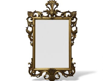 Vintage Gold Ornate French Rococo Wall Mirror – 21x33 Rectangle