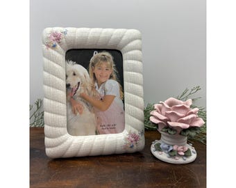 Vintage Floral Picture Frame with Cottage Core Roses Grandmillenial Style