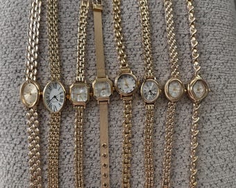 Elegante reloj de pulsera dorado para mujer: Reloj de cuarzo con brazalete, regalo de Pascua.