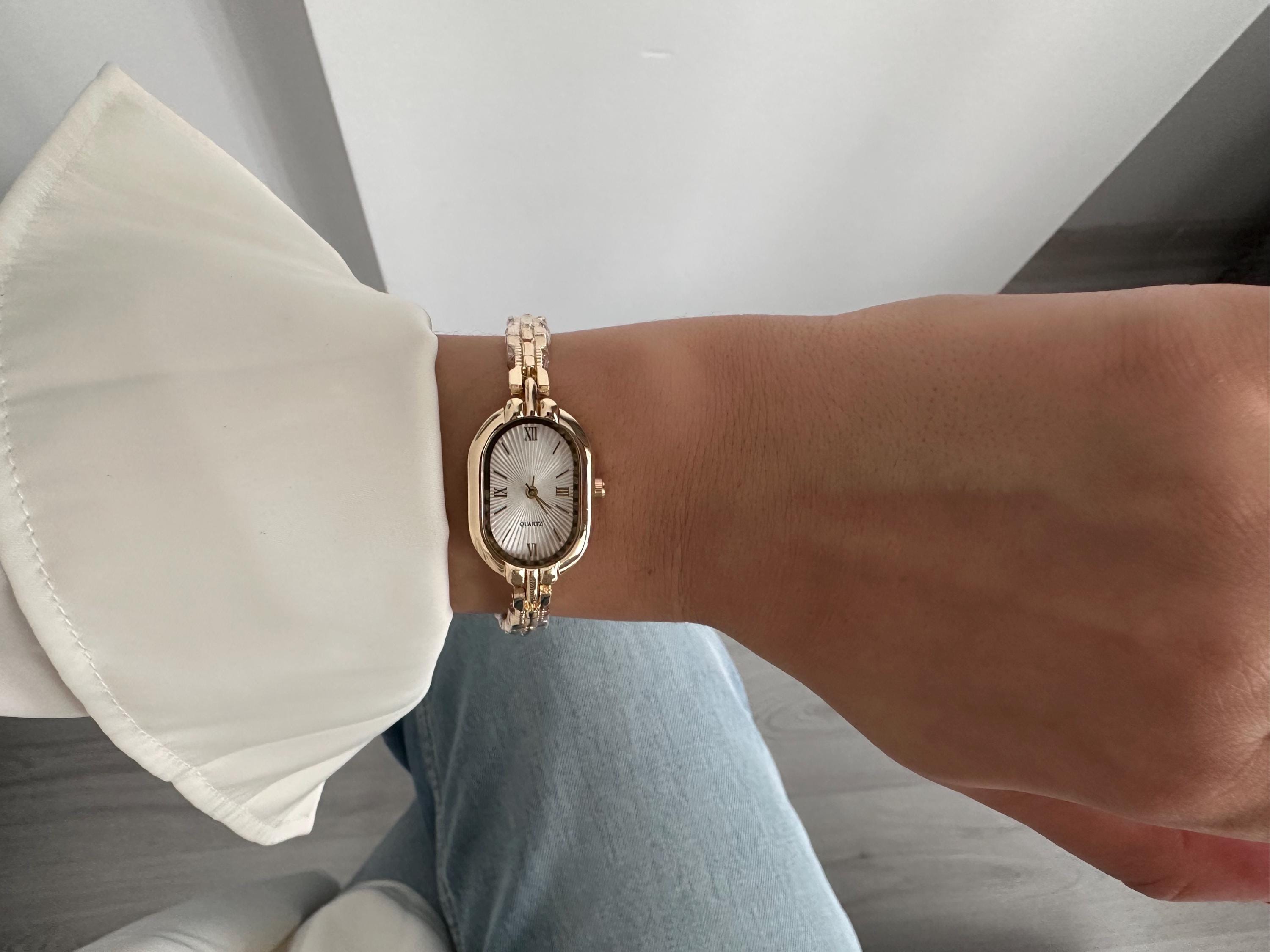 Sku0441 Retro Gold Brown Strap Women Casual Oval Bracelet Watch  + gift bag US STOCK] Luxury Scottie Women main image 2