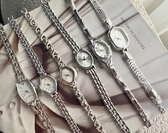 Orologio da donna in argento: elegante orologio da polso con bracciale, regalo perfetto per la festa della mamma.