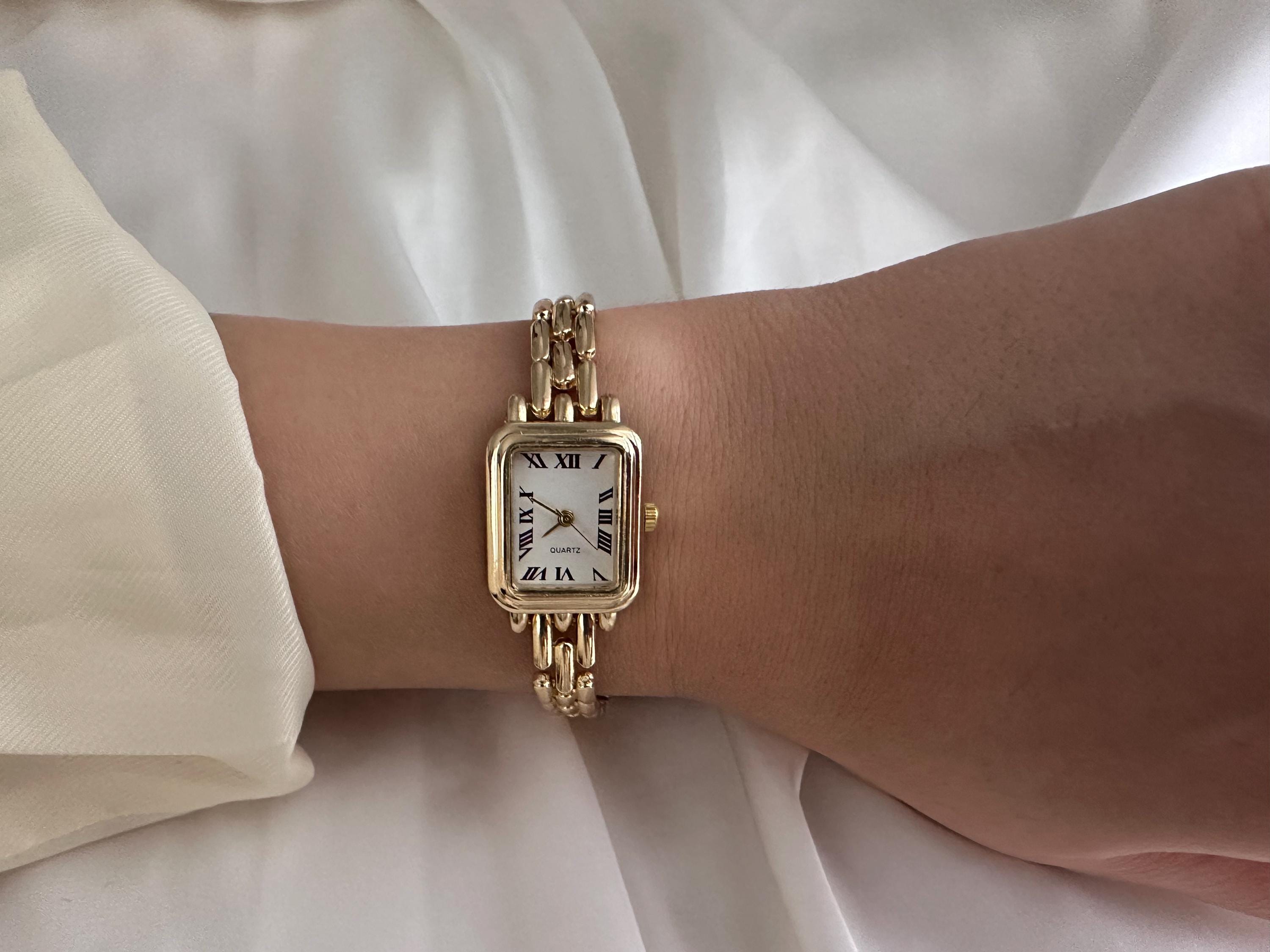 Women\'s Gold-Steel Strap Classic Casual Fashion Square Dial Cute Wrist Watch Women main image 2