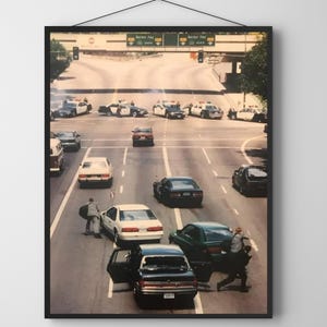 Póster del tiroteo de Heat 1995: Impresión artística de una escena icónica de crimen, decoración de pared con acción y gran detalle, estética de película vintage, pósteres en tonos brillantes