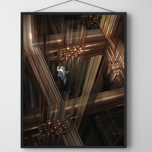 Poster Interstellar - Decorazione murale di film di fantascienza, stampa di viaggi nello spazio, decorazione del film di Christopher Nolan, opera d'arte di astronauti nella galassia, stampa di alta qualità