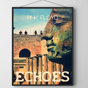 Affiche Pink Floyd - Echoes Live at Pompéi, art mural, impression de musique rock psychédélique, décoration de concert de groupe vintage, impression d'art rock classique des années 70