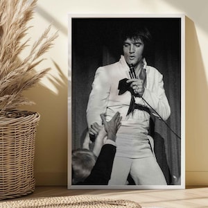 Póster de Elvis Presley, arte mural de íconos musicales vintage, decoración en lienzo para el hogar y la oficina, regalo de cultura pop retro.