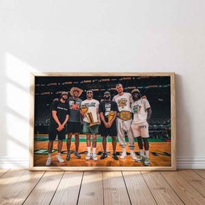 Poster o stampa su tela dei campioni di basket dei Celtics 2024, Tatum, marrone, Porzingis, arredamento per la casa di Boston, regalo per i tifosi di basket