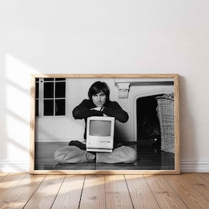 Poster da parete di Steve Jobs, ritratto iconico del computer Apple, arredamento per la casa moderno e tecnologico, stampa ispiratrice di Steve Jobs, regalo