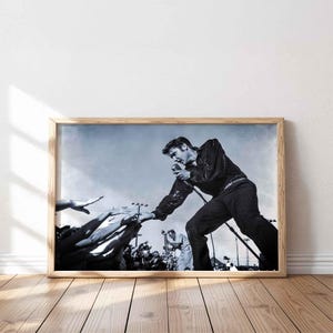 Póster de Elvis Presley con impresión de ícono musical vintage, lienzo, arte de pared, regalo clásico para fanáticos de Elvis, decoración para el hogar o la oficina.