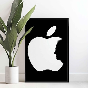 Póster "Piensa diferente" de Apple: lienzo de arte de pared tecnológico único, regalo para innovadores y emprendedores, diseño moderno.
