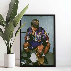 Stampa poster dello spogliatoio di Kobe Bryant, campione delle finali di basket, stampa su tela di Kobe, decorazione tributo al Black Mamba