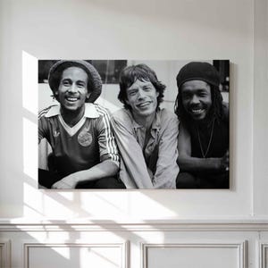 Póster de Bob Marley y Mick Jagger, impresión y lienzo para pared: decoración de rock clásico, regalo para fanáticos de la música, decoración única para el hogar.