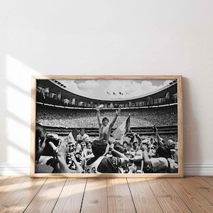 Diego Maradona Poster Print, Argentina World Champion Canvas Wall Art, Soccer Football Home Decor as Gift Idea