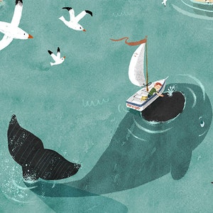 Whale art print / friendship art print / whale illustration / whale illustration / friendship artwork / friendship illustration