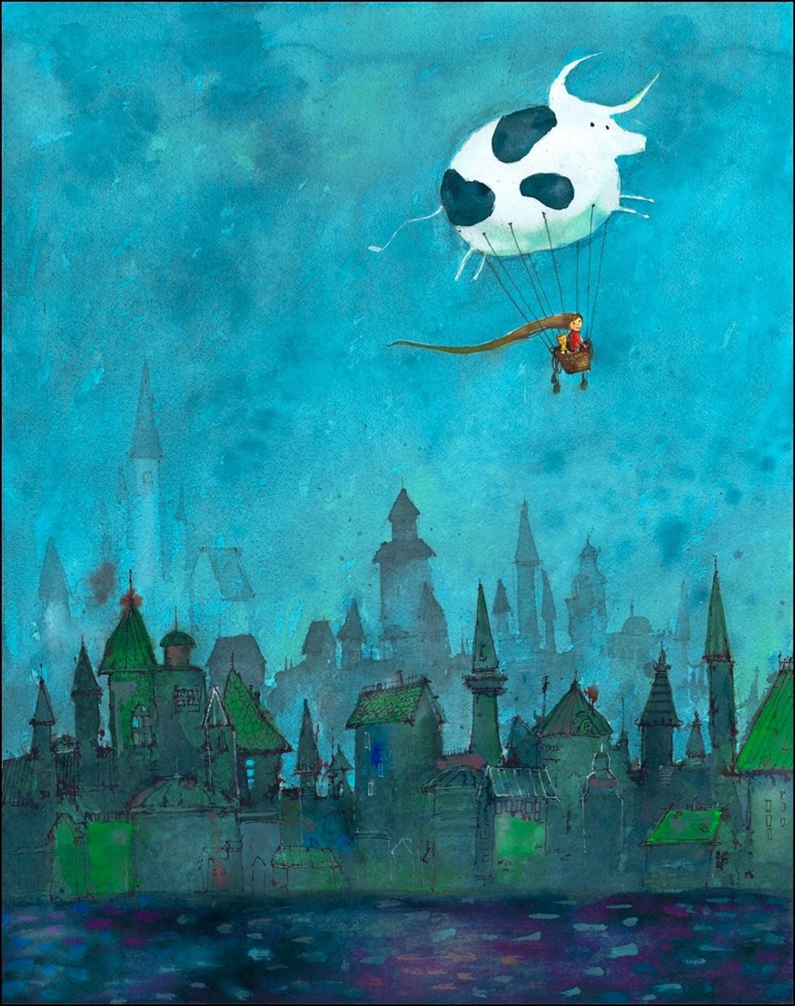 Hot Air Balloon Art Print Hot Air Balloon Wall Art Balloon Art