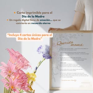 Cartas imprimibles Día de la Madre en español | Bundle de 4 cartas emocionales para mamá primeriza | Editable PDF Canva | Descarga digital