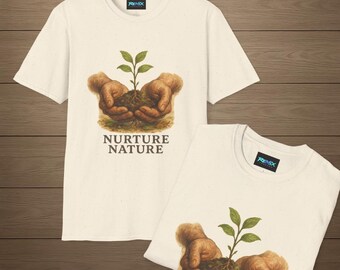 Camiseta unisex suave - Nutre la naturaleza, camiseta ecológica, regalo para amantes de la naturaleza, moda sostenible, camiseta para amantes de las plantas, verde [...]