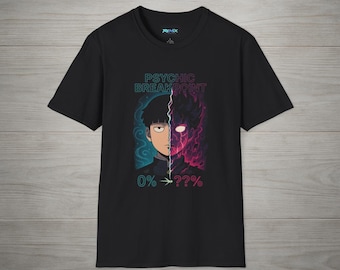 Camiseta gráfica de Anime Psychic Breakpoint, camiseta casual unisex, regalo para amantes del anime, camiseta gráfica genial, regalo de cumpleaños único