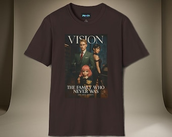 Camiseta unisex de estilo suave "Spy Family Vision", camiseta con gráficos de anime, camiseta informal de moda, ropa para fanáticos del anime, regalo para él/ella