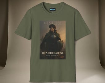 Camiseta unisex de estilo suave "Naofumi Rising of The Shield Hero Vision" - "He Stood Alone", regalo para soñadores, moda de cultura pop, ropa informal
