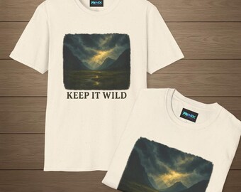 Camiseta unisex inspirada en la naturaleza, camiseta "Keep It Wild", camiseta de aventura, top ecológico informal, ropa de exterior, regalo para amantes de la naturaleza.
