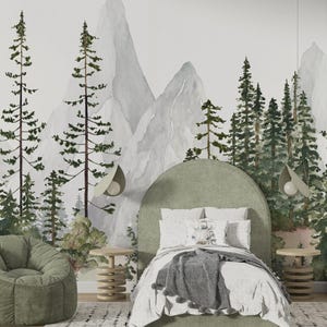 3D Aquarell Waldlandschaft zum Aufkleben