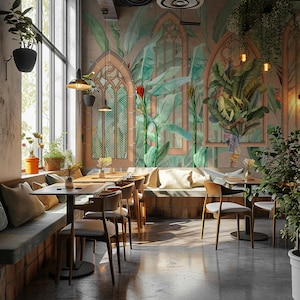 Tropisches Gothic Bananenblatt Tapete: Schälen & Aufkleben Dschungel Wandbild