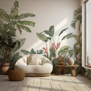 Tropical Palm Leaves Wallpaper Mural: Lush Botanical Wall Decor