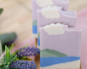 Savon traité à froid Sea and Summit | Barre artisanale biologique | Barre végétalienne hydratante entièrement naturelle